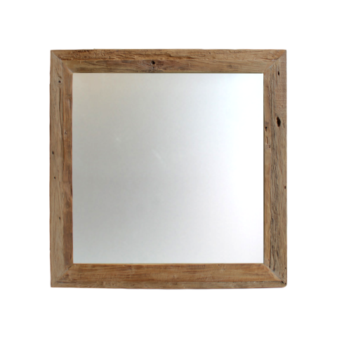 HSM Collection-Miroir carré Rustique-100x3x100-Naturelle-Teck